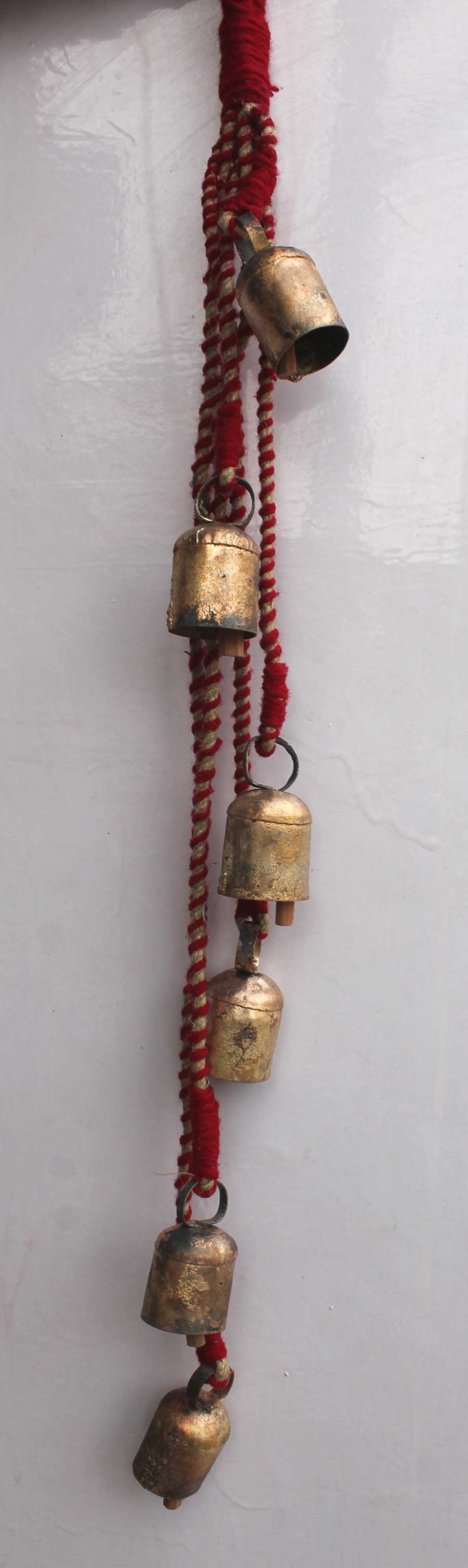 Door Hangings Bells on rope,Boho,Boho Decor,Boho Theme,Recycle Iron bells,Recycled Sari,Shabby Chic Vintage bells